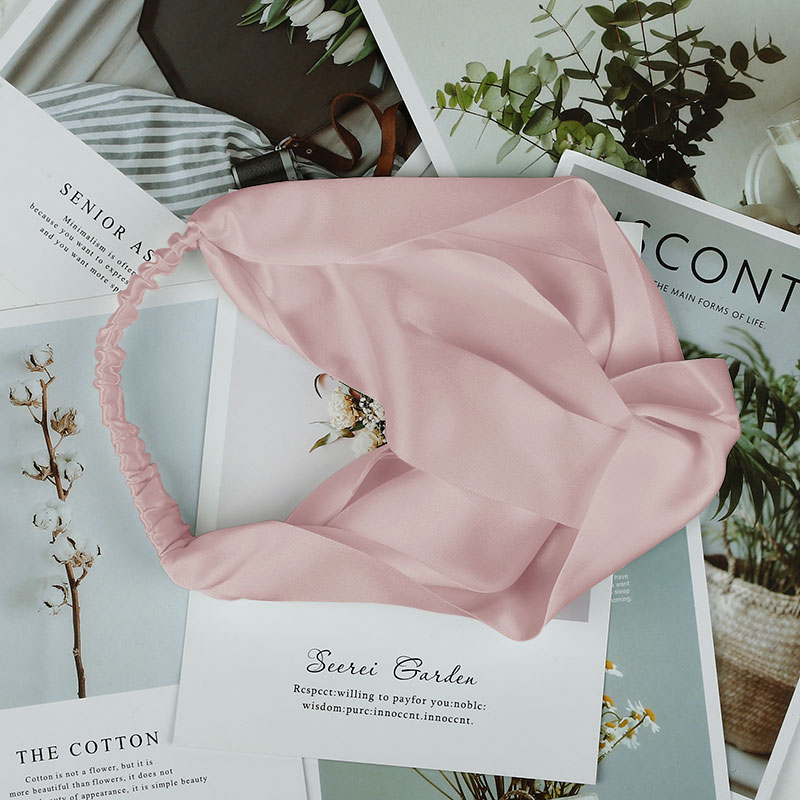 Set Bentita si Elastic, matase Mulberry, Baby Pink - imagine 2