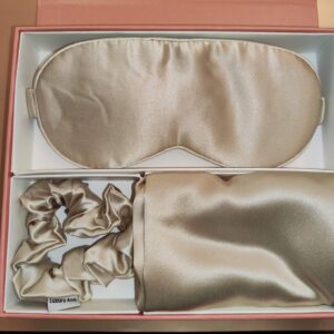 Extra Sleep Set, mătase Mullbery - Față de pernă + Mască ochi pentru somn + Elastic păr