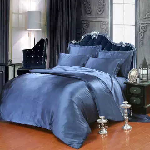 Față de pernă mătase 22 Momme fata superioara, fata inferioara bambus, Navy, 50X70 cm - imagine 10