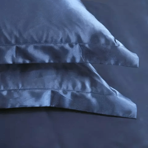 Față de pernă mătase 22 Momme fata superioara, fata inferioara bambus, Navy, 50X70 cm - imagine 8