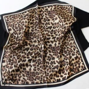 Eșarfă din mătase naturală - Brown Leopard
