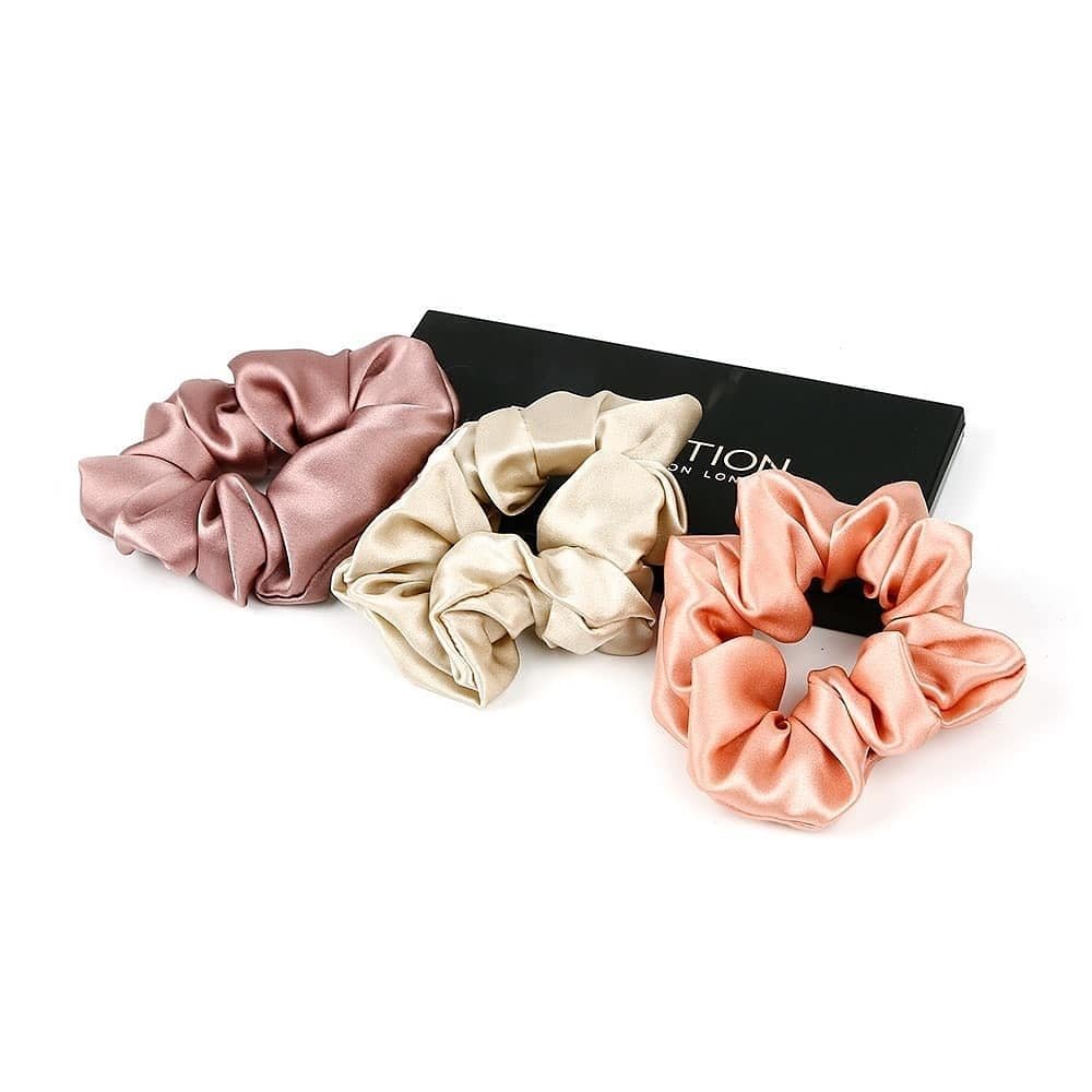 Elastic de păr din mătase naturală Mulberry - Light Cream - imagine 3