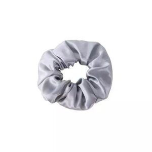 Elastic de păr din mătase naturală Mulberry - Silver Grey 