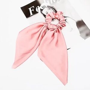 Elastic păr cu minieșarfă din mătase naturala Mulberry, Baby Pink