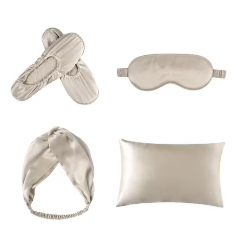 Luxury Anis Silk Set, mătase Mulberry, Champagne