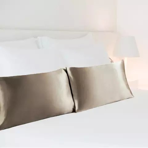 Față de pernă mătase 22 Momme, Light Brown, 50X70 cm - imagine 7