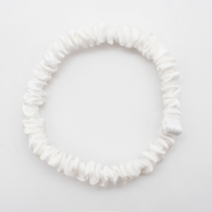 Elastic de păr din mătase naturală Mulberry, XS – White
