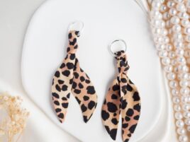 Cercei Mătase Light Brown Leopard