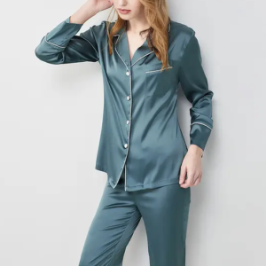 Pijama matase naturala dama Light Green