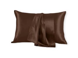 Față de pernă mătase 22 Momme, Chocolate Brown, 50X70 cm