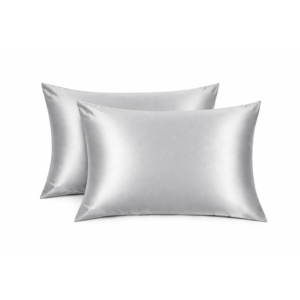 Set fețe de pernă mătase Mulberry 1+1, culoare Silver