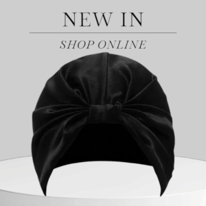 Bonetă Fashion Turban din mătase naturală, Black