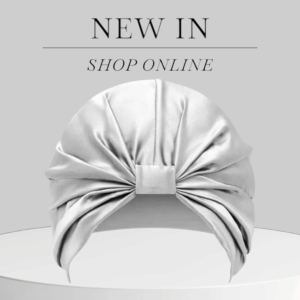 Bonetă Fashion Turban din mătase naturală, Silver