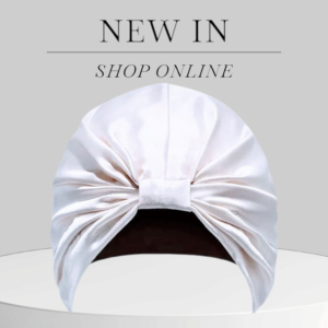Bonetă Fashion Turban din mătase naturală, White