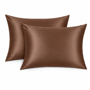 Set fețe de pernă mătase Mulberry 1+1, culoare Coffee Brown