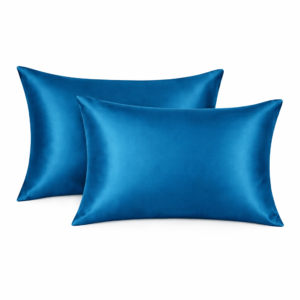 Set fețe de pernă mătase Mulberry 1+1, culoare Peacock Blue